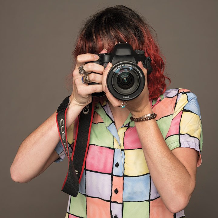 Student portrait with DSLR camera