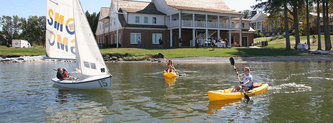 SMCM waterfront sailing and kayaking