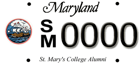 SM License Plate with color ark & dove logo