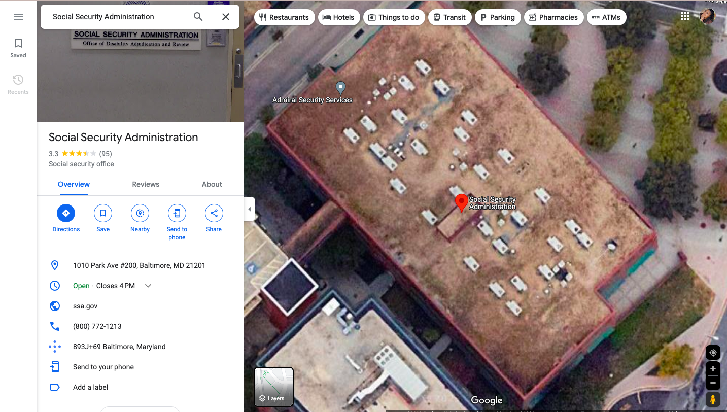 Screenshot showing an employer on Google Maps
