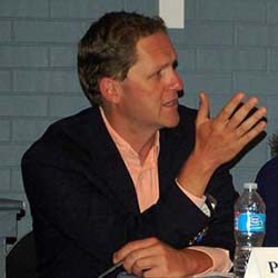 Paul Kubicek speaking on a panel at the Patuxent Defense Forum