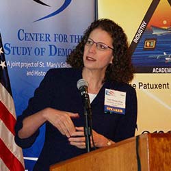 Terri Susan Fine speaking at the Patuxent Defense Forum