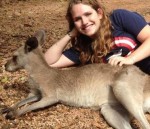 Student with a kangaroo