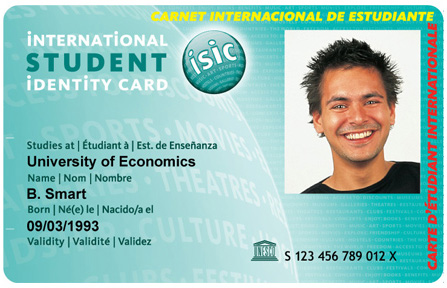 An example of an ISIC card
