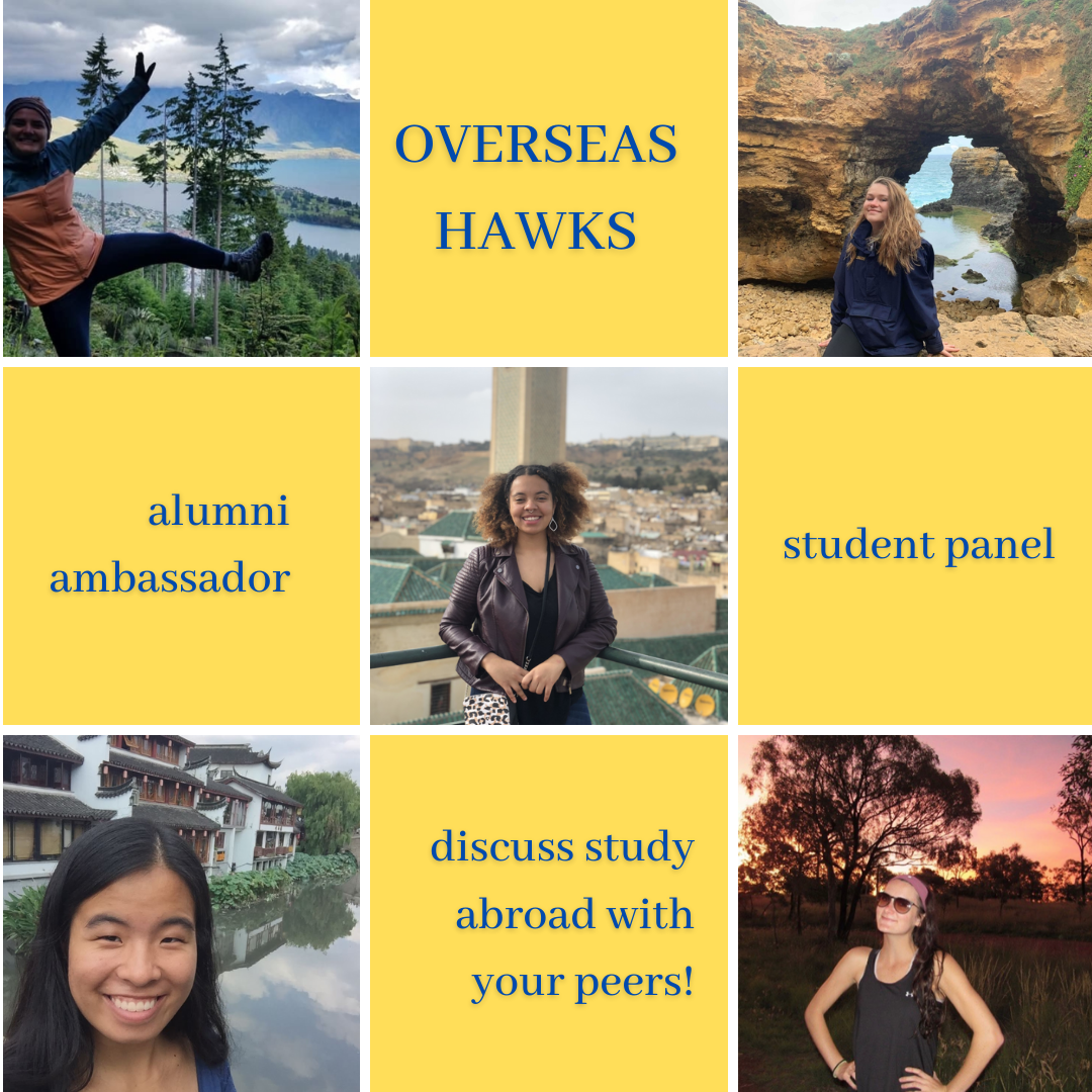 Alumni Showcase, Overseas Seahawks, alumni ambassador student panel, discuss study abroad with your peers!