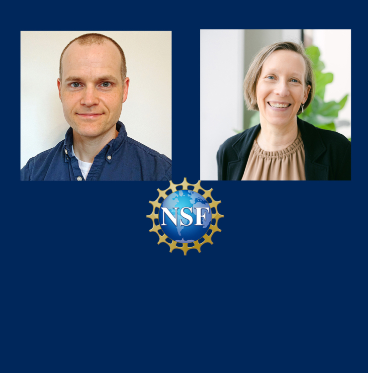 James Mantell left, NSF logo center, Aileen Bailey right