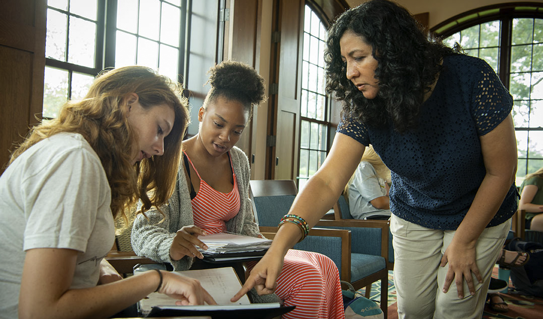 students are working with faculty