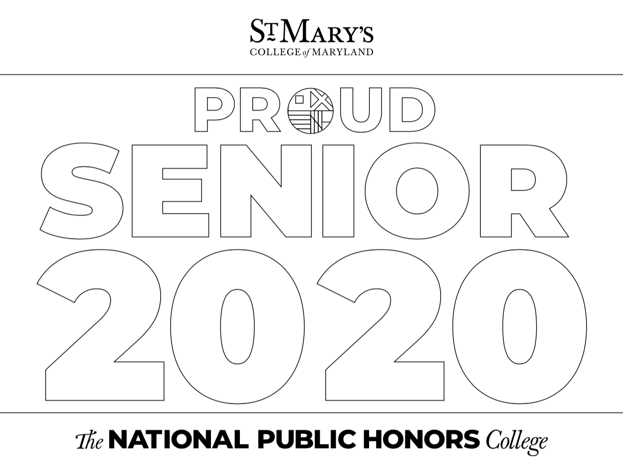 Download the Proud Seniors 2020 sign, COLORING BOOK version